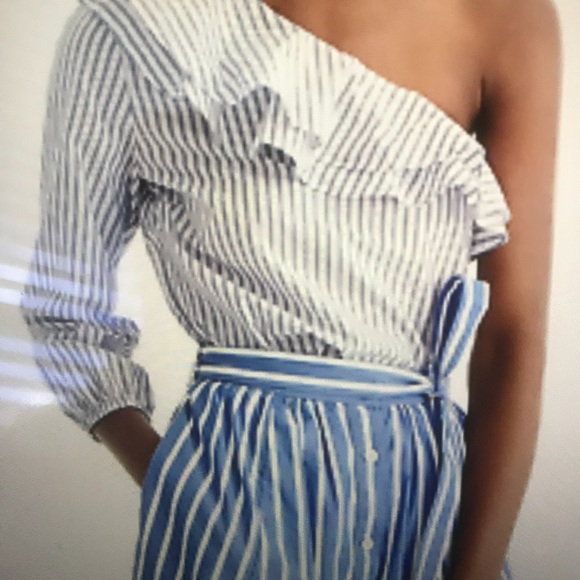 J. Crew Tops - J Crew Ruffle One Shoulder NWOT